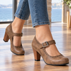 Women's Accardi Brogue Mary Janes in Brown | Invictora.com