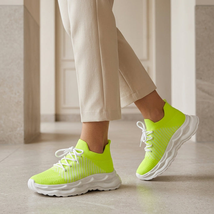 Women's Laura Orthopedic Sneakers in Fluorescent Green | Invictora.com