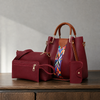 Women's Arcuri Geo Handbag Set in Wine Red | Invictora.com