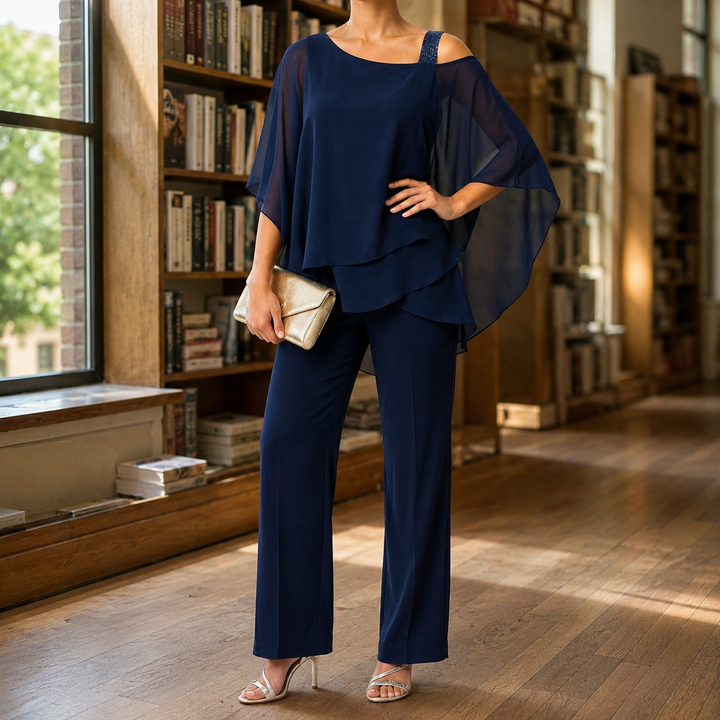 Women's Nerissa-Elise Asymmetric Pants Set | Invictora.com