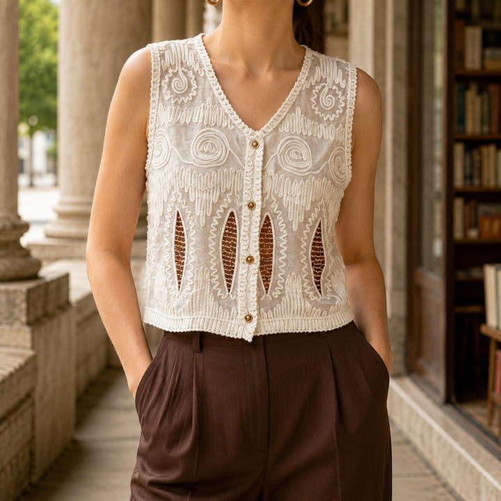 Women's Arwen Crochet Vest | Invictora.com