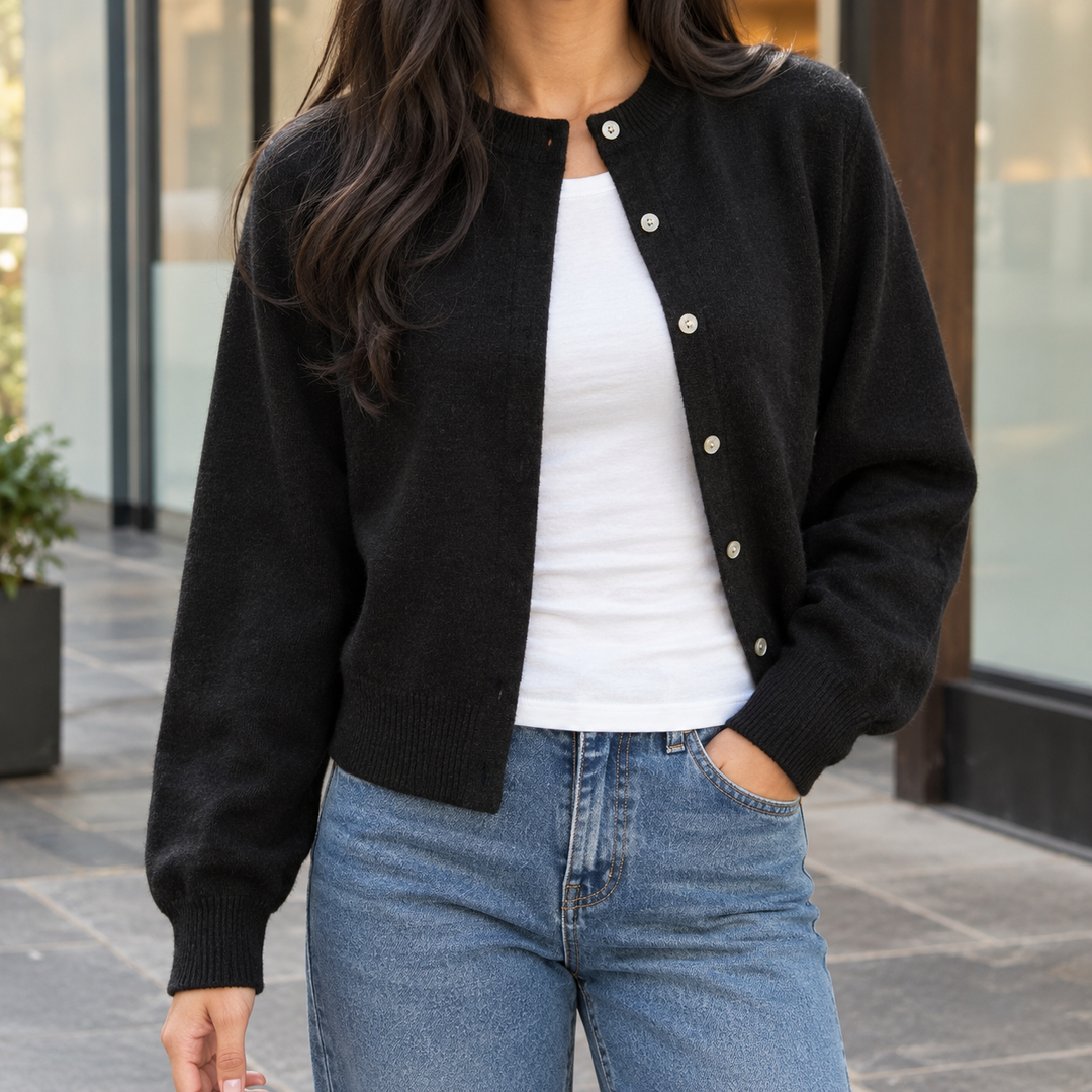 Women's Pomeline-Eve Round Neck Cardigan | Invictora.com