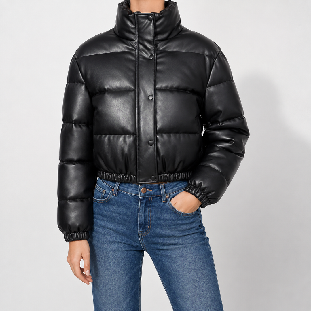 Women's Marden Faux Leather Puffer Jacket | Invictora.com