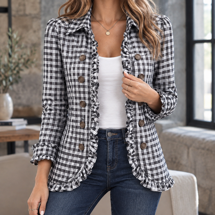 Women's Sharon-Marie Ruffle Overshirt | Invictora.com