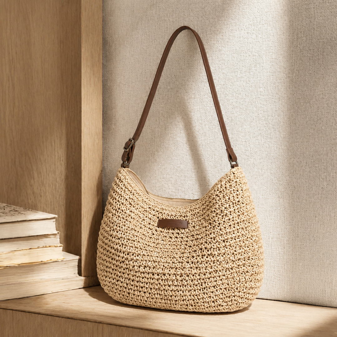 Women's Bari Woven Hobo Bag in Beige | Invictora.com