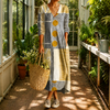 Women's Helena-Sage Patchwork Maxi Dress | Invictora.com