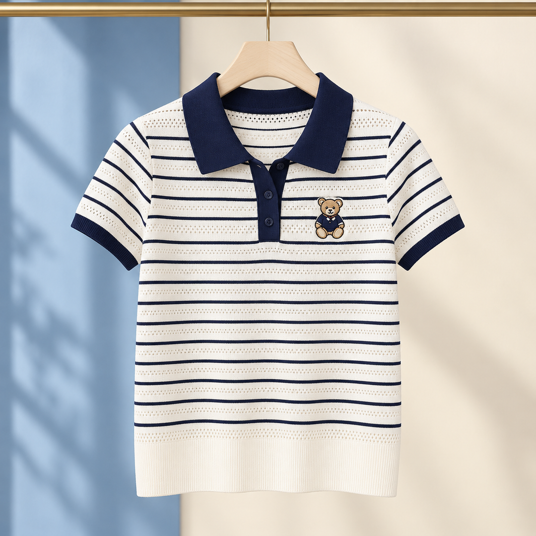 Women's Bronwen-Grace Striped Polo Top | Invictora.com
