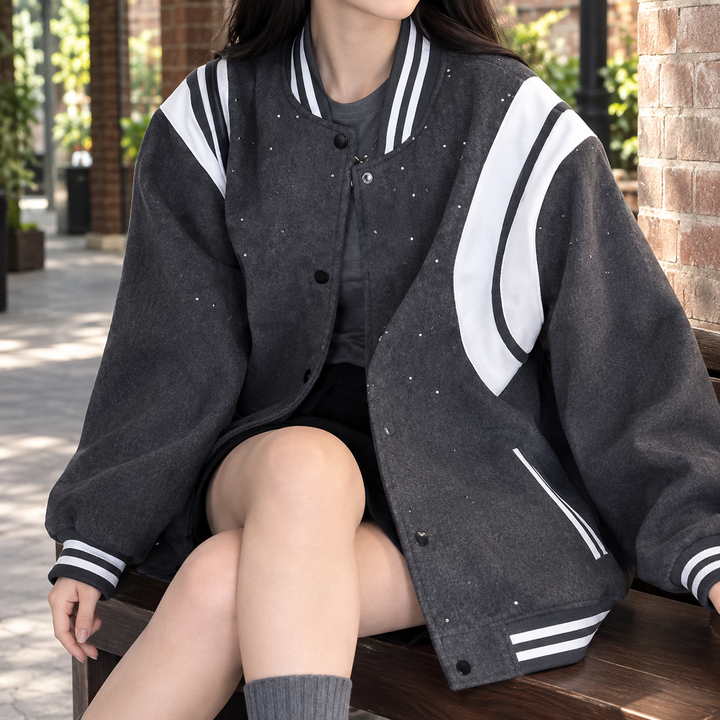 Women's Winona-Louise Embellished Varsity Jacket | Invictora.com