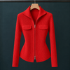Women's Evelina-Claire Ribbed Zip Cardigan | Invictora.com