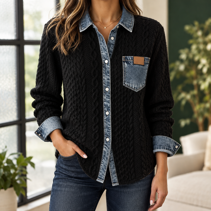 Women's Adrienne-Lane Cable Knit Overshirt | Invictora.com