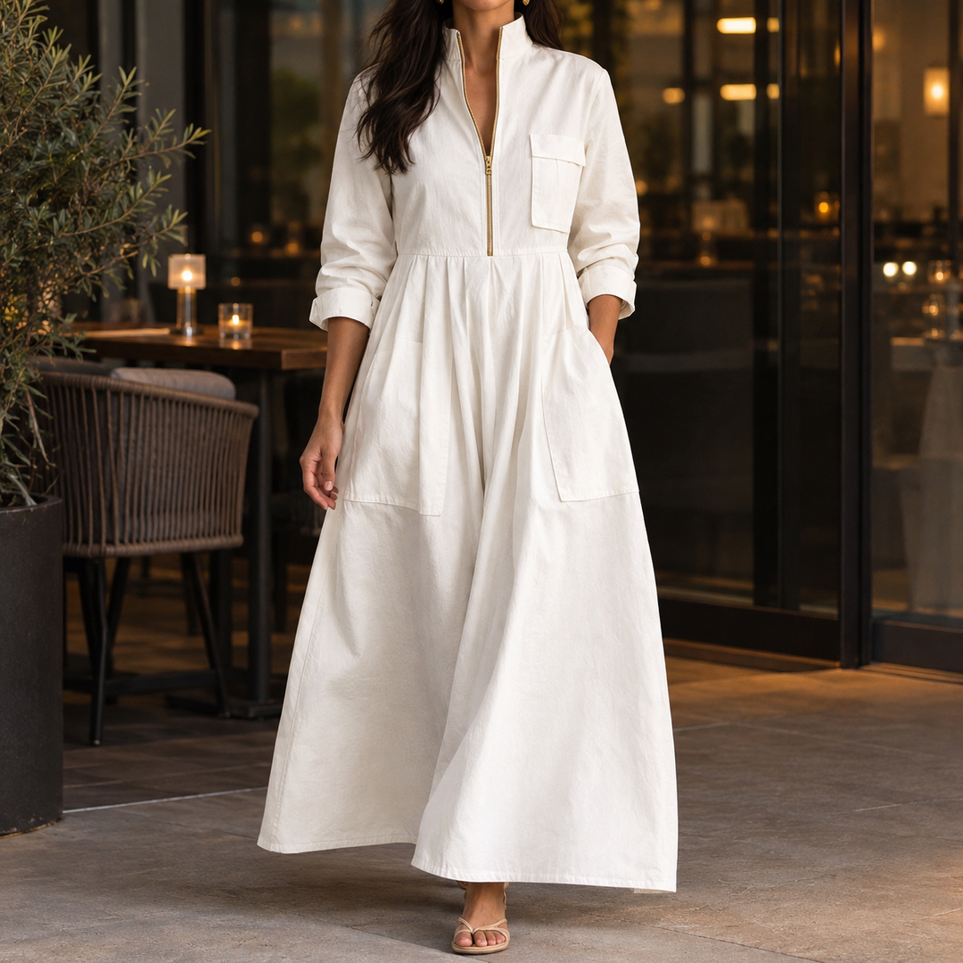 Women's Guinevere-Hope Half-Zip Maxi Dress product image | Invictora.com