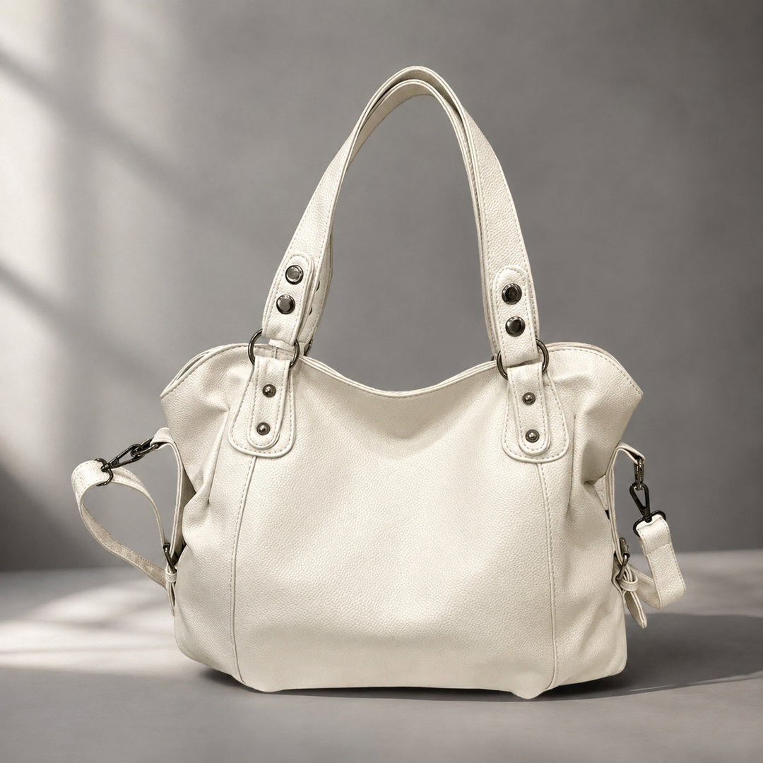 Women's Marconi Rivet Hobo Bag in Beige | Invictora.com