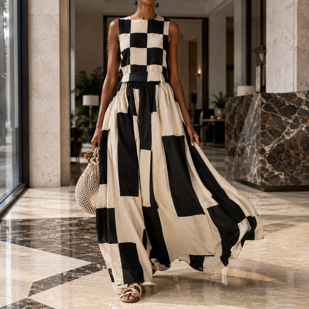 Women's Annabel-Elise Patchwork Maxi Dress | Invictora.com