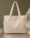 Women's Campana Ribbed Tote in Beige | Invictora.com