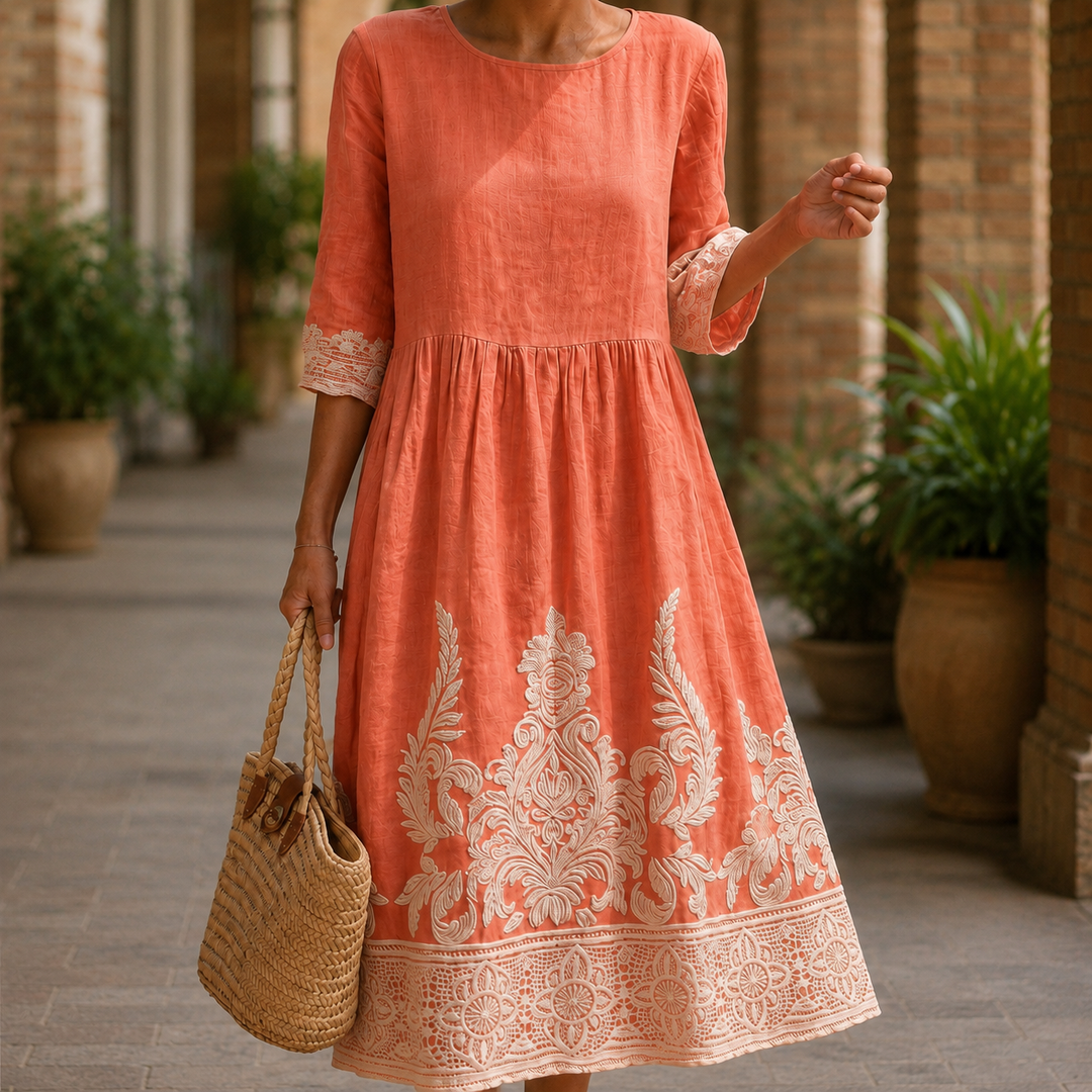 Women's Madeleine Embroidered Midi Dress product image | Invictora.com