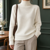 Women's Rosalind-Pearl Ribbed Turtleneck Sweater | Invictora.com