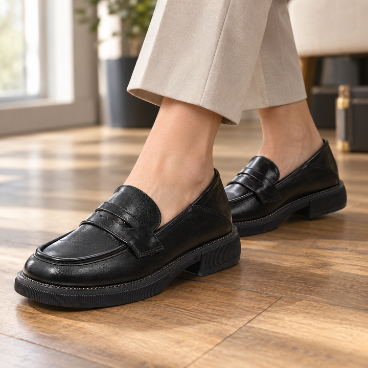 Women's Mezzana Penny Loafers in Black | Invictora.com