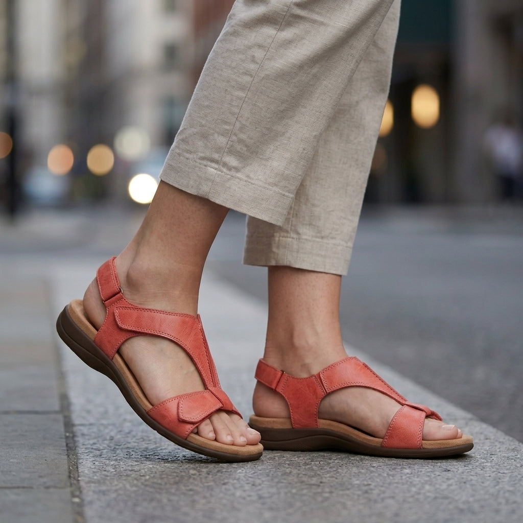 Women's Alessia Walking Sandals in Red | Invictora.com