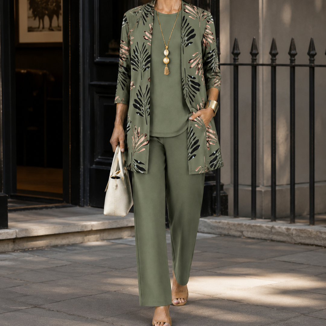 Women's Ingrid-Belle Printed Pants Set | Invictora.com
