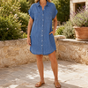 Women's Amalia-Rose Denim Shirt Dress | Invictora.com