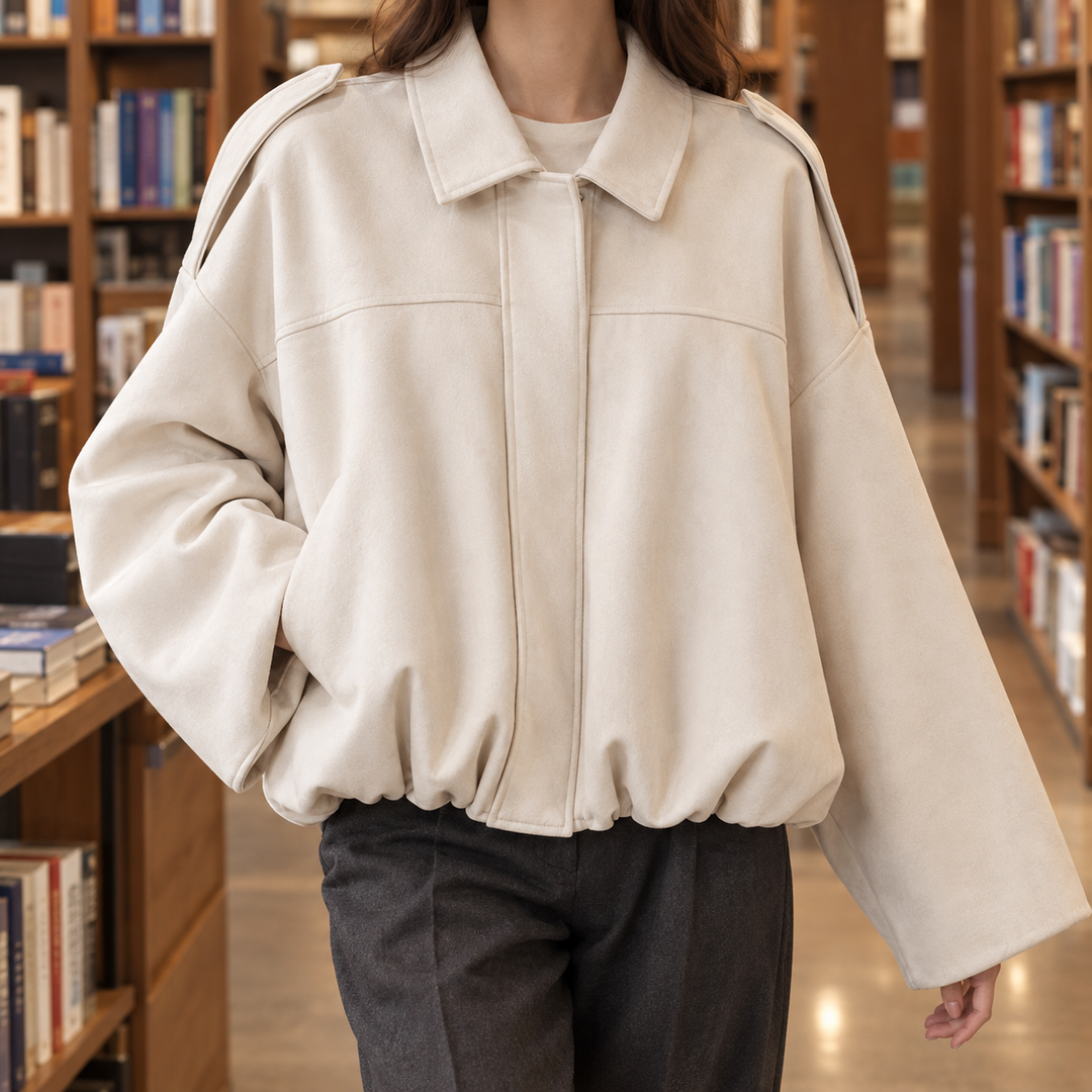 Women's Clemence-Marie Suede Bomber Jacket | Invictora.com