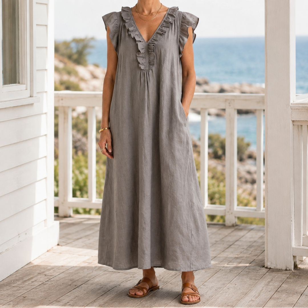 Women's Carmen-Eve Ruffle Maxi Dress product image | Invictora.com