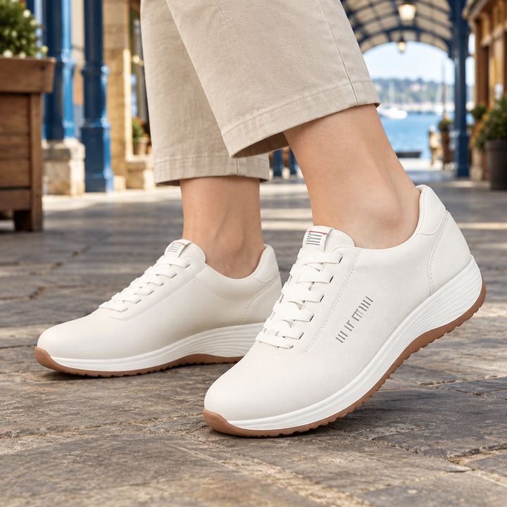 Women's Bonacossa Wedge Lace-Ups in Cream White | Invictora.com
