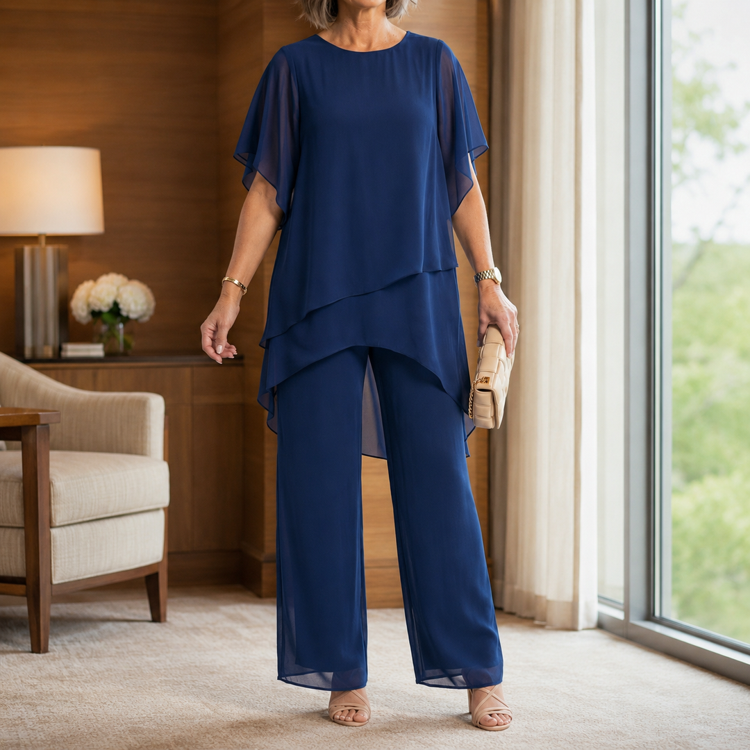 Women's Aimee-Jane Asymmetric Pants Set | Invictora.com