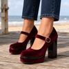 Women's Gori Mary Jane Heels in Red | Invictora.com