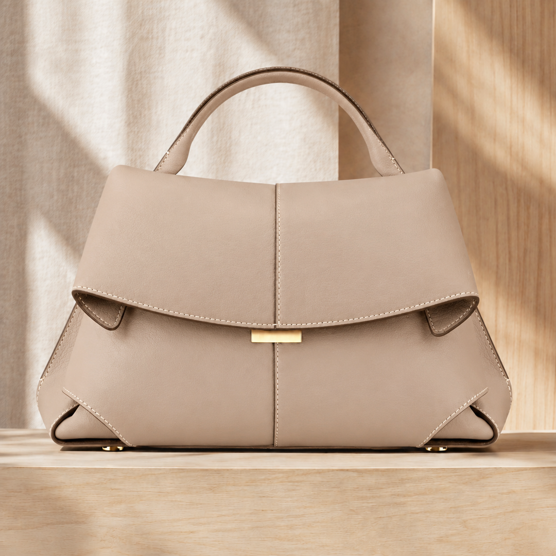 Women's Matera Sculpted Handbag in Beige | Invictora.com