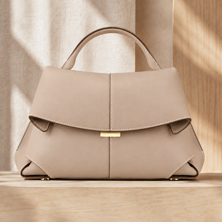 Women's Matera Sculpted Handbag in Beige | Invictora.com
