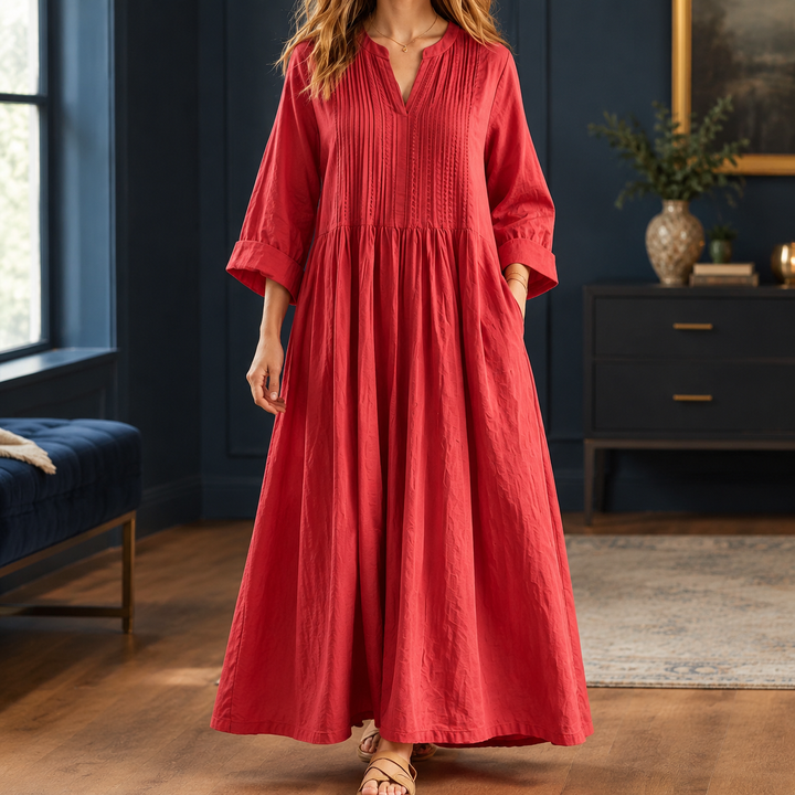 Women's Violetta-Jade Pintuck Maxi Dress | Invictora.com