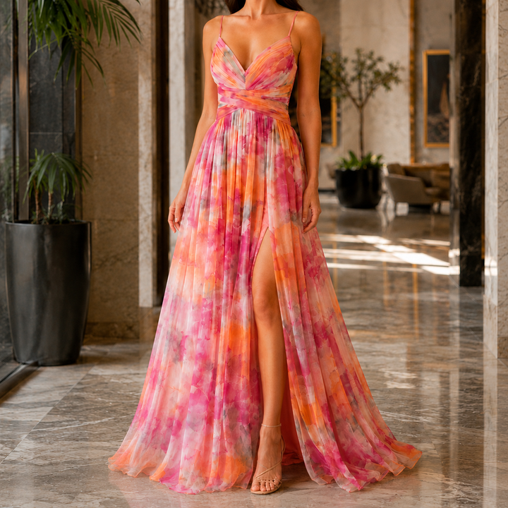 Women's Mina Watercolor Maxi Dress product image | Invictora.com