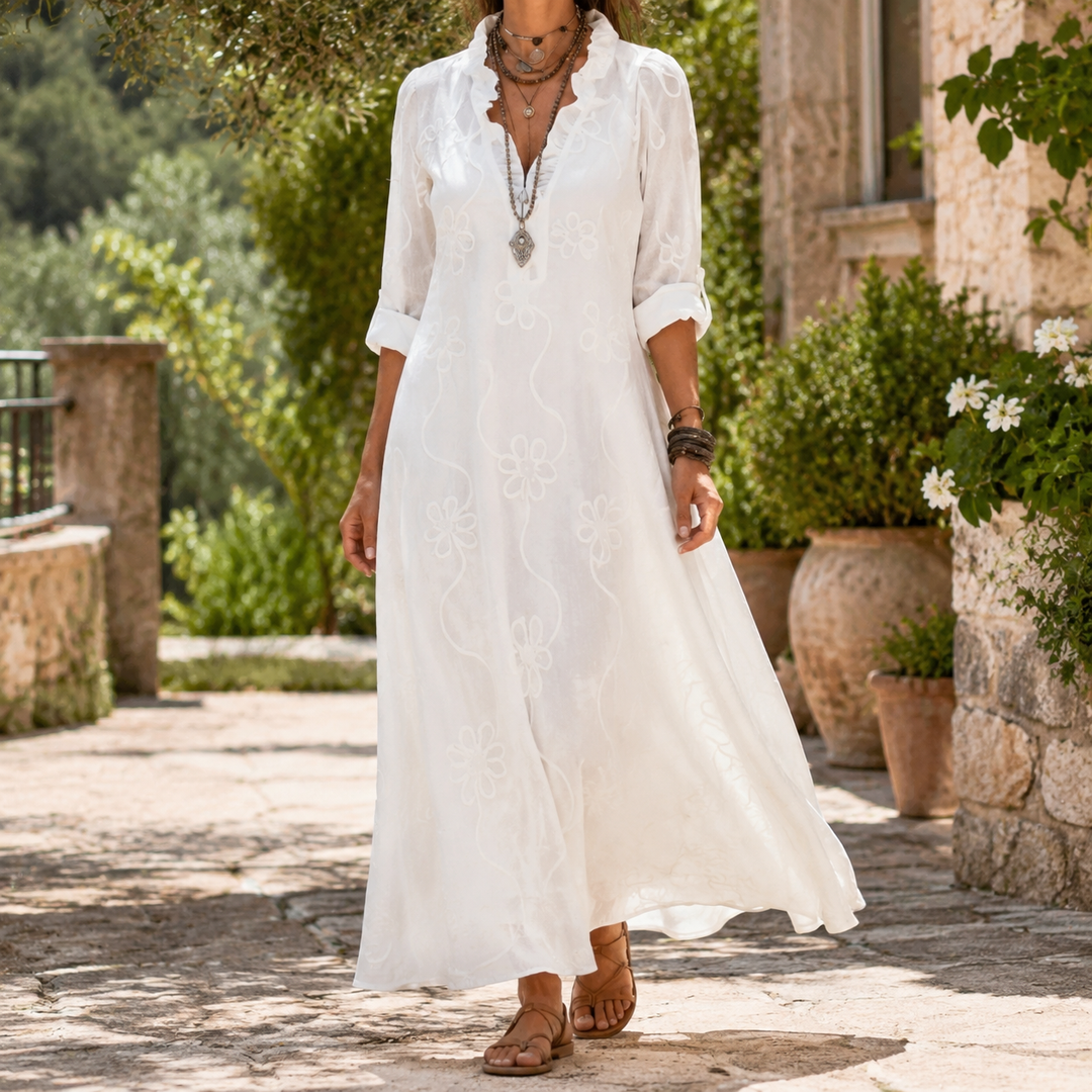 Women's Eloise-Kate Embroidered Maxi Dress product image | Invictora.com