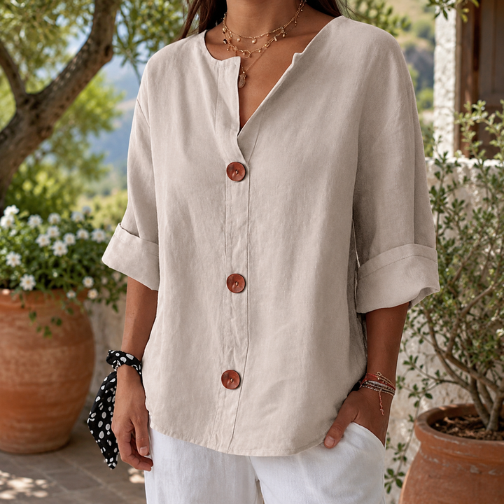 Women's Penelope-Sage Relaxed Blouse | Invictora.com