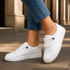 Women's Parisi Lace-Up Sneakers in White | Invictora.com