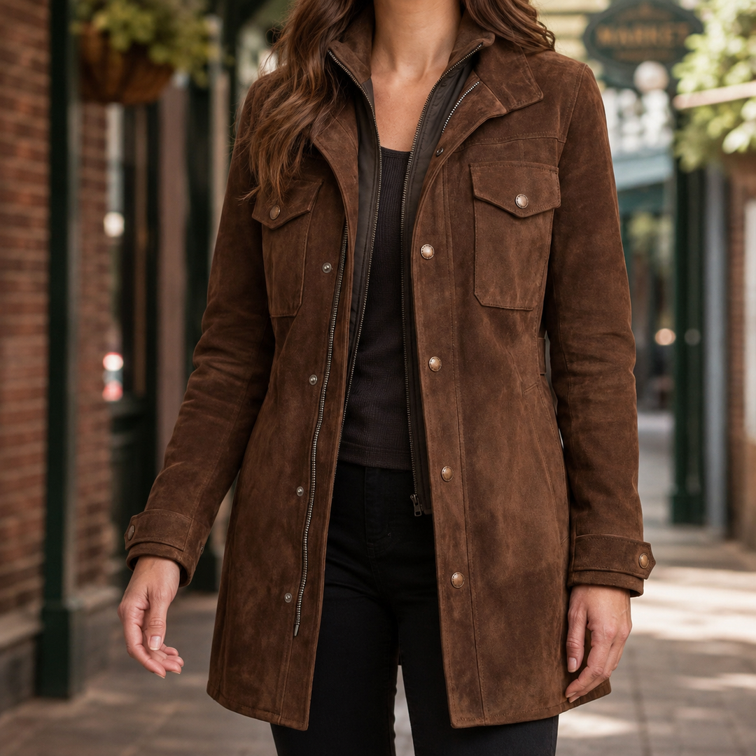 Women's Rosalie-Claire Suede Jacket | Invictora.com