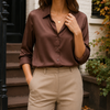 Women's Hallie-Jade Satin Blouse | Invictora.com