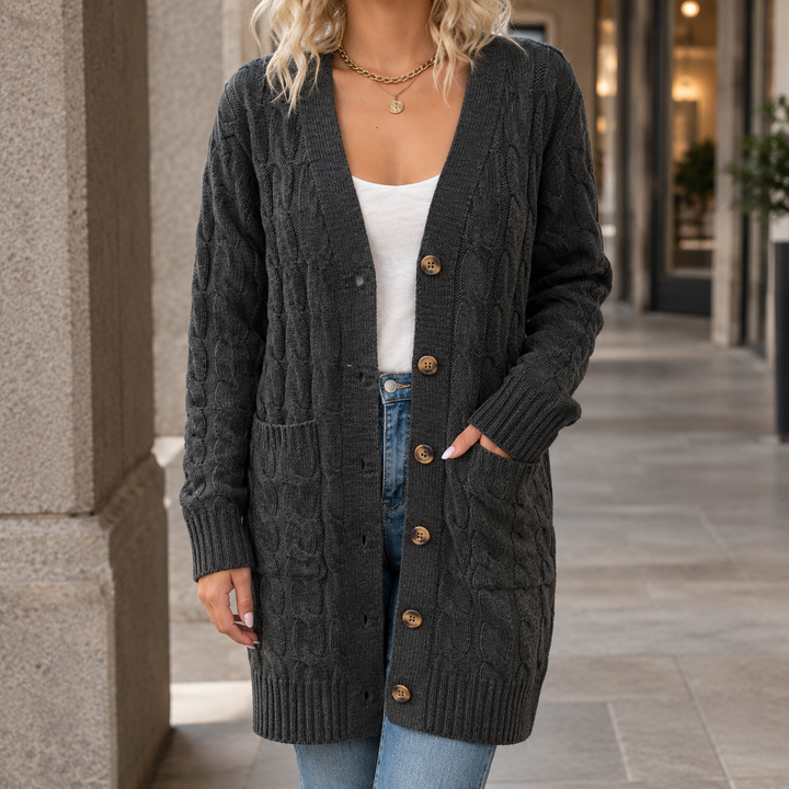 Women's Keira Cable Knit Cardigan | Invictora.com