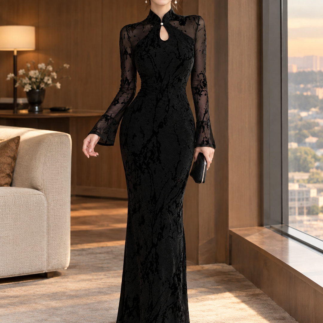 Women's Elise-Skye Keyhole Cheongsam Dress product image | Invictora.com