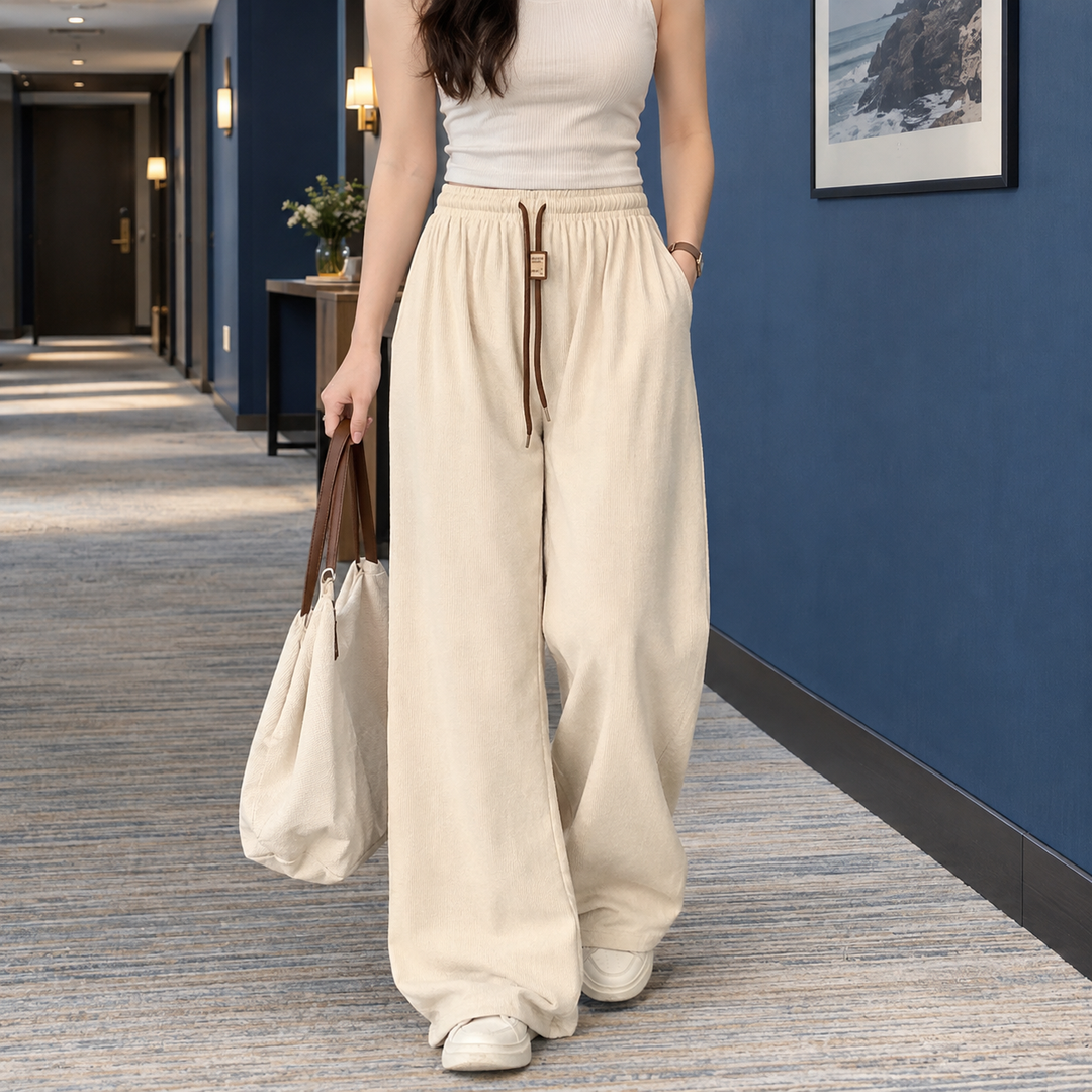 Women's Kelsey Wide Leg Pants in Cream White | Invictora.com