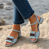 Women's Amati Chain Sandals in Light Blue | Invictora.com