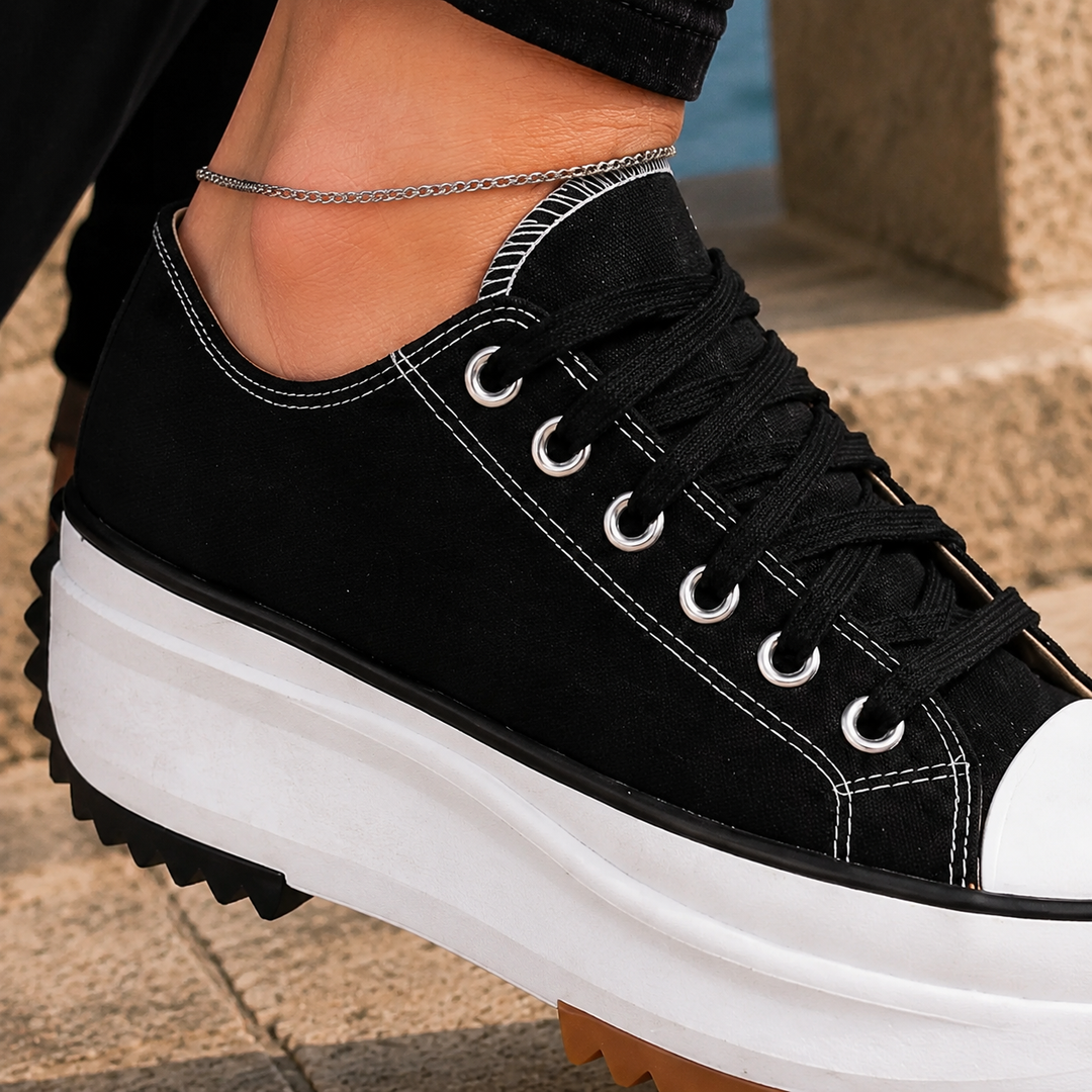 Women's Biagini Platform Sneakers in Black | Invictora.com