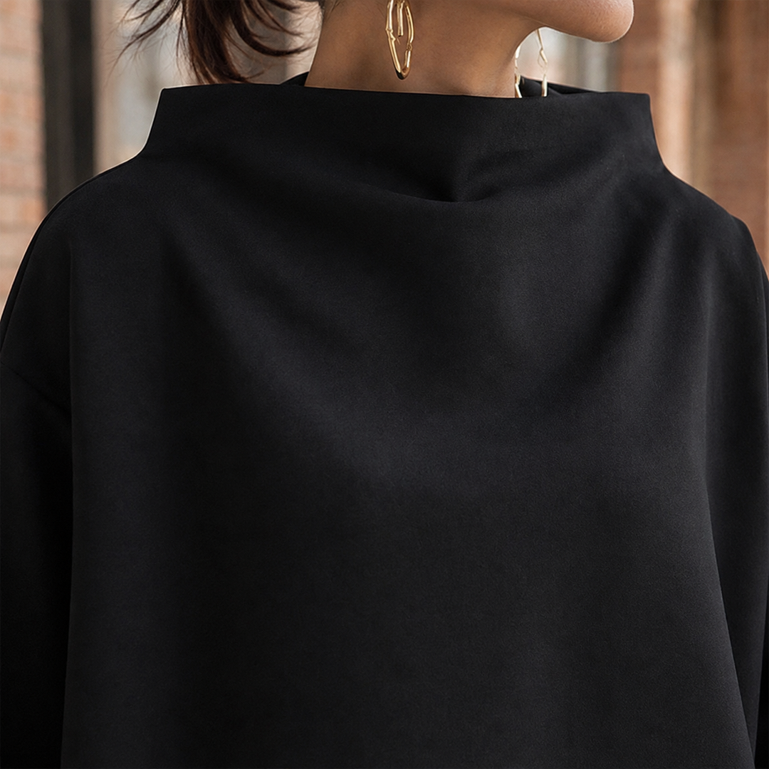 Women's Nadia-Grace High-Neck Top in Black | Invictora.com