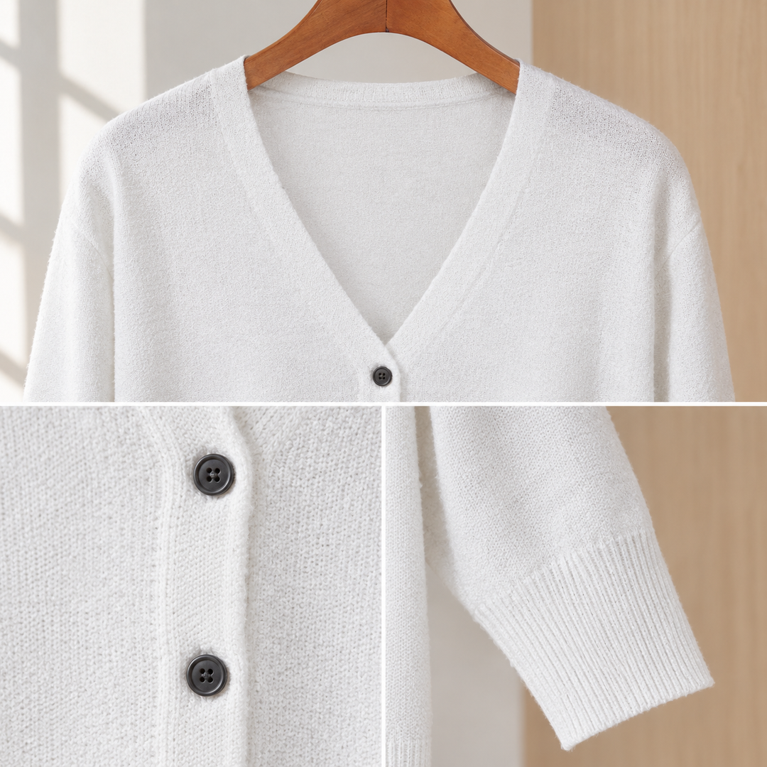 Women's Honoria Button Cardigan in White | Invictora.com
