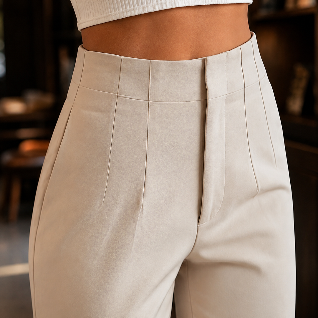 Women's Giulia-Rose Straight Pants in Beige | Invictora.com
