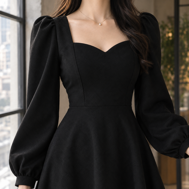Women's Emmeline A-Line Dress in Black | Invictora.com