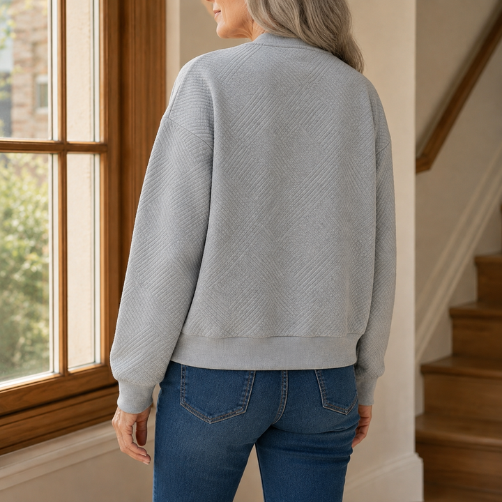 Women's Estella Textured Jacket in Light Gray | Invictora.com