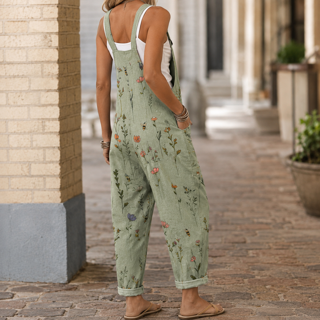 Women's Saskia-Grace Floral Jumpsuit in Sage Green | Invictora.com