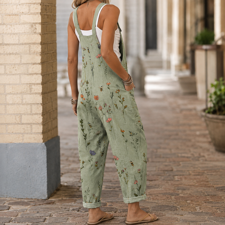 Women's Saskia-Grace Floral Jumpsuit in Sage Green | Invictora.com